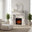 Marble white fireplace in Milas Lilac - Image 2