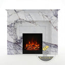 Marble white fireplace | Modern Fluted Pilasters | 59 Inch Width | Milas Lilac