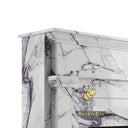 Marble white fireplace | Modern Fluted Pilasters | 59 Inch Width | Milas Lilac