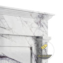 Marble white fireplace | Modern Fluted Pilasters | 59 Inch Width | Milas Lilac