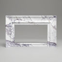 bespoke marble fireplace | geometric stepped profile | 39.37 Inch Height | Milas Lilac