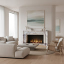 bespoke marble fireplace | geometric stepped profile | 39.37 Inch Height | Milas Lilac