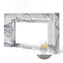 bespoke marble fireplace | geometric stepped profile | 39.37 Inch Height | Milas Lilac