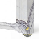 bespoke marble fireplace | geometric stepped profile | 39.37 Inch Height | Milas Lilac