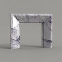 Modern marble mantel | Minimalist geometric form | 59 Inch | Milas Lilac