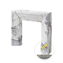 Modern marble mantel | Minimalist geometric form | 59 Inch | Milas Lilac