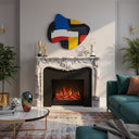Marble fire surrounds for sale | ornate carved shell | Width: 59.06 Inch | Milas Lilac marble