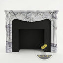 Marble fire surrounds for sale | ornate carved shell | Width: 59.06 Inch | Milas Lilac marble