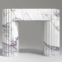 Custom marble fireplace | Curved fluted legs | Width 59 Inch | Milas Lilac
