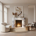 Custom marble fireplace | Curved fluted legs | Width 59 Inch | Milas Lilac