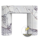 Custom marble fireplace | Curved fluted legs | Width 59 Inch | Milas Lilac