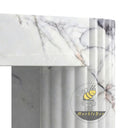 Custom marble fireplace | Curved fluted legs | Width 59 Inch | Milas Lilac