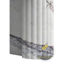 Custom marble fireplace | Curved fluted legs | Width 59 Inch | Milas Lilac