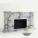 White Marble surround fireplace in Milas Lilac - Image 4