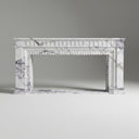 Custom marble fireplace mantels | Fluted Adam-style Design | 62.99 Inch Width | Milas Lilac