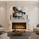 Custom marble fireplace mantels in Milas Lilac - Image 2