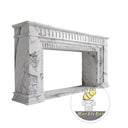 Custom marble fireplace mantels | Fluted Adam-style Design | 62.99 Inch Width | Milas Lilac
