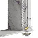 Custom marble fireplace mantels | Fluted Adam-style Design | 62.99 Inch Width | Milas Lilac