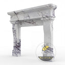 Marble fireplace mantel surround | Elegant veined design | Width 59" | Milas Lilac