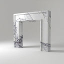 Custom marble fireplace | Minimalist rectangular surround | 59" Width | Milas Lilac