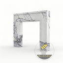 Custom marble fireplace | Minimalist rectangular surround | 59" Width | Milas Lilac
