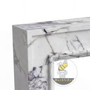 Custom marble fireplace | Minimalist rectangular surround | 59" Width | Milas Lilac