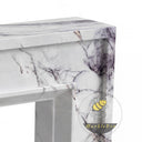 Custom marble fireplace | Minimalist rectangular surround | 59" Width | Milas Lilac