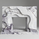 Modern Marble fireplace surround | Abstract Wave Design | Width 59 Inch | Milas Lilac