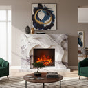 Modern Marble fireplace surround in Milas Lilac - Image 2