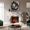 Modern Marble fireplace surround | Abstract Wave Design | Width 59 Inch | Milas Lilac