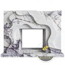 Modern Marble fireplace surround in Milas Lilac - Image 3