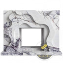 Modern Marble fireplace surround | Abstract Wave Design | Width 59 Inch | Milas Lilac