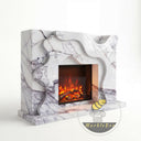 Modern Marble fireplace surround | Abstract Wave Design | Width 59 Inch | Milas Lilac