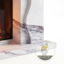 Modern Marble fireplace surround | Abstract Wave Design | Width 59 Inch | Milas Lilac