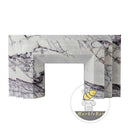Custom Marble fireplace surround | Sleek tiered design | Width: 59 Inch | Milas Lilac