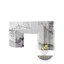 Custom Marble fireplace surround | Sleek tiered design | Width: 59 Inch | Milas Lilac