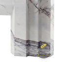 Custom Marble fireplace surround | Sleek tiered design | Width: 59 Inch | Milas Lilac