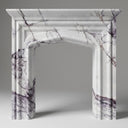 Carved marble fireplace surround | Tudor arch design | 55 Inch Width | Milas Lilac
