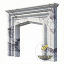 Carved marble fireplace surround in Milas Lilac - Image 4
