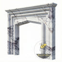 Carved marble fireplace surround | Tudor arch design | 55 Inch Width | Milas Lilac