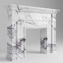 White marble fire place | purple vein pattern | Width 59 Inch | Milas Lilac