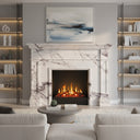 White marble fire place | purple vein pattern | Width 59 Inch | Milas Lilac