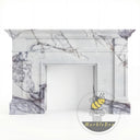 White marble fire place | purple vein pattern | Width 59 Inch | Milas Lilac