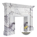 White marble fire place | purple vein pattern | Width 59 Inch | Milas Lilac