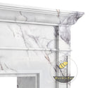 White marble fire place | purple vein pattern | Width 59 Inch | Milas Lilac