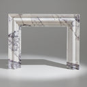 Bolection marble fireplace surround | Rounded Stepped Molding | 59.06 Inch Width | Milas Lilac Marble