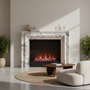 Bolection marble fireplace surround | Rounded Stepped Molding | 59.06 Inch Width | Milas Lilac Marble