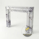Bolection marble fireplace surround | Rounded Stepped Molding | 59.06 Inch Width | Milas Lilac Marble