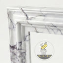 Bolection marble fireplace surround | Rounded Stepped Molding | 59.06 Inch Width | Milas Lilac Marble