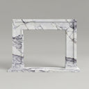White marble fireplace surround | Minimalist rectangular frame | 59 Inch Width | Milas Lilac